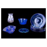 Kosta Boda Blue Art Glass Grouping (12)