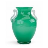 Green Blown Glass Vase Attr. to Steuben