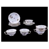 Herend Rothschild Bird Tea Cups and Saucers