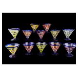 12 Matching Cruise Liner Martini/Margarita Glasses