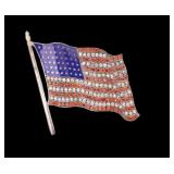 Vintage Sterling U.S. Flag Brooch