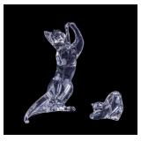 Baccarat Crystal Cat Figurines (2)