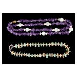 Amethyst, Coral, and Turquoise Necklaces