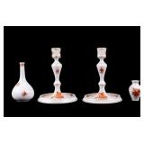 Herend Chinese Bouquet Rust Vases & Candlesticks