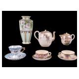 Satsuma Tea Set (6 Pcs) + Noritake Nippon Vase