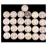 Washington 1950-59 Silver Quarters (25)