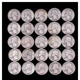 Washington 1940-48 Silver Quarters (25)