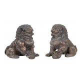 Cast Bronze Foo Lions Statue Pair