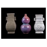 Chinese Guan-Style, Other Celadon, & Flambe Vases