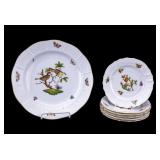 Herend Rothschild Bird Plate & Bread Plates