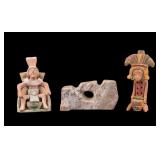 Tribal Clay Figurines/ Flute, Granite Sculpture