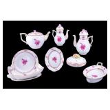 Herend Nanking Bouquet Raspberry Pots, Dishes