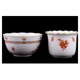 Herend Nanking Chinese Bouquet Rust Bowl & Planter