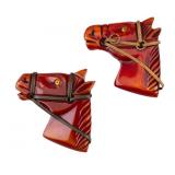 Red Bakelite Brooches
