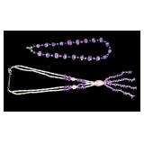 Amethyst, Rose Quartz, and Pearl Necklaces