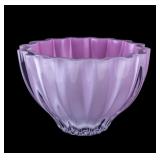 Kosta Boda Center Piece Scalloped Pink & White