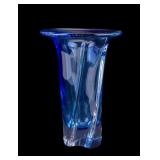Kosta Boda Center Piece Vase Blue Clear