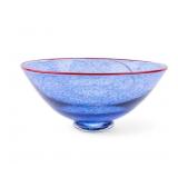 Kosta Boda Center Piece Bowl Blue Clear Speckled