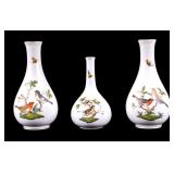 Herend Rothschild Bird Bud Vases (3)