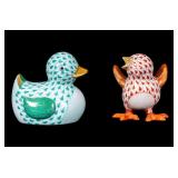 Herend Fishnet Porcelain Bird Figurines