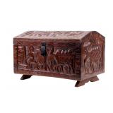 Carved Wood Mesoamerican Chest