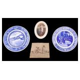 Baltimore & Ohio Dinner Plates + Dog Needlepoint