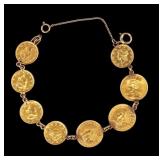 Antique U.S. Gold Coins Bracelet