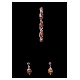 Amber and Sterling Bracelet and Earrings