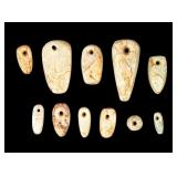 Neolithic Amazonite Bead Pendant Artifacts (9 Pc.)