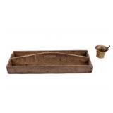 Brass Mortar & Pestle + Wood Tool Caddy