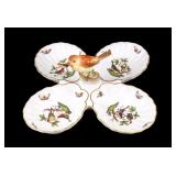 Herend Rothschild Bird Four Part Relish Dish