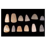 Neolithic Mini Celt Axe Sahara Artifacts (12 Pc.)