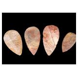 Neolithic Flint Leaf Blade Artifacts, Mali (4 Pc.)