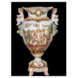Capodimonte Italy Cherub Neoclassical Style Vase
