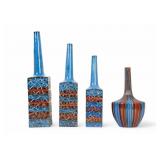 Blue & Red Porcelain Vases / Decanters (4)