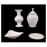 Lenox and Belleek Vases and Dishes (4)