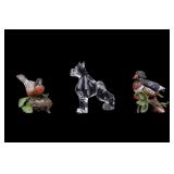 Baccarat Crystal and Lenox Porcelain Figurines (3)
