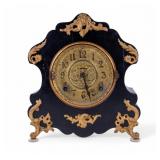Painted Wood and Brass Mantle Clock