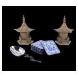 Antique Pagoda Book Ends, Pimpernel Coasters