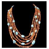 Turquoise and Amber Necklace