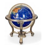 Gemstone Globe w/ Gold Brass Stand