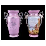 Pair of Large Hand Painted Paris Porcelain Vases