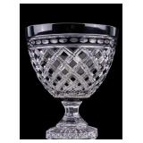 AJKA Athenee Black Onyx Cut Crystal Pedestal Bowl