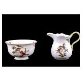 Herend Rothschild Birds Bowl and Creamer