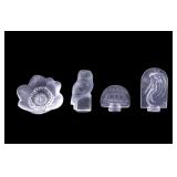Lalique Frosted Crystal Figurines (4)