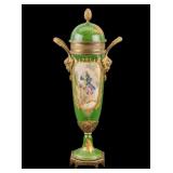 Paris Porcelain Lidded Vase w/ Bronze Accents