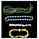 5 Strand Natural Peridot+ Semi-Precious Necklaces