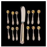 Tiffany & Co Sterling Salt Spoons and Butter Knife