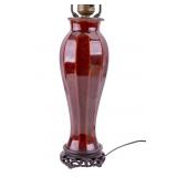Chinese Sang-De-Bouef  Porcelain Vase Table Lamp