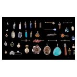 Pins, Pendants, Brooches w/ Natural Stones & more